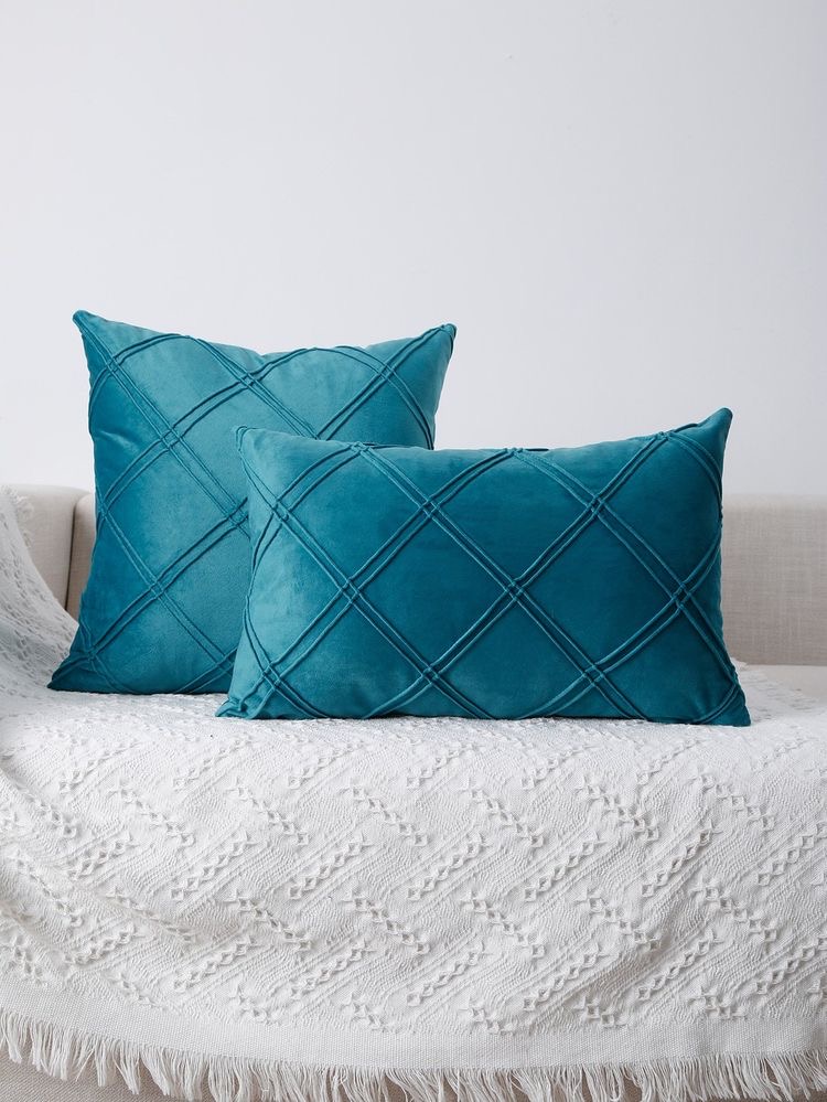 Set de Fundas de Cojín Verde Turquesa con Líneas C-0733 - Imagen 2