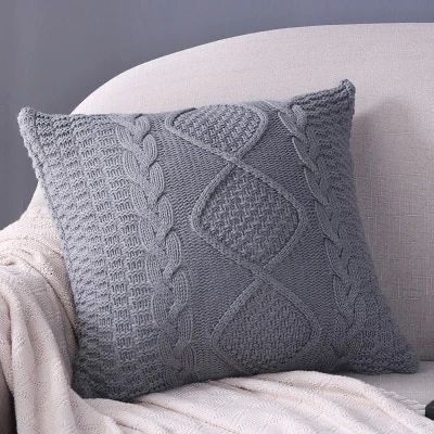 Funda Cojín Tejido Gris C-0739 - Imagen 2