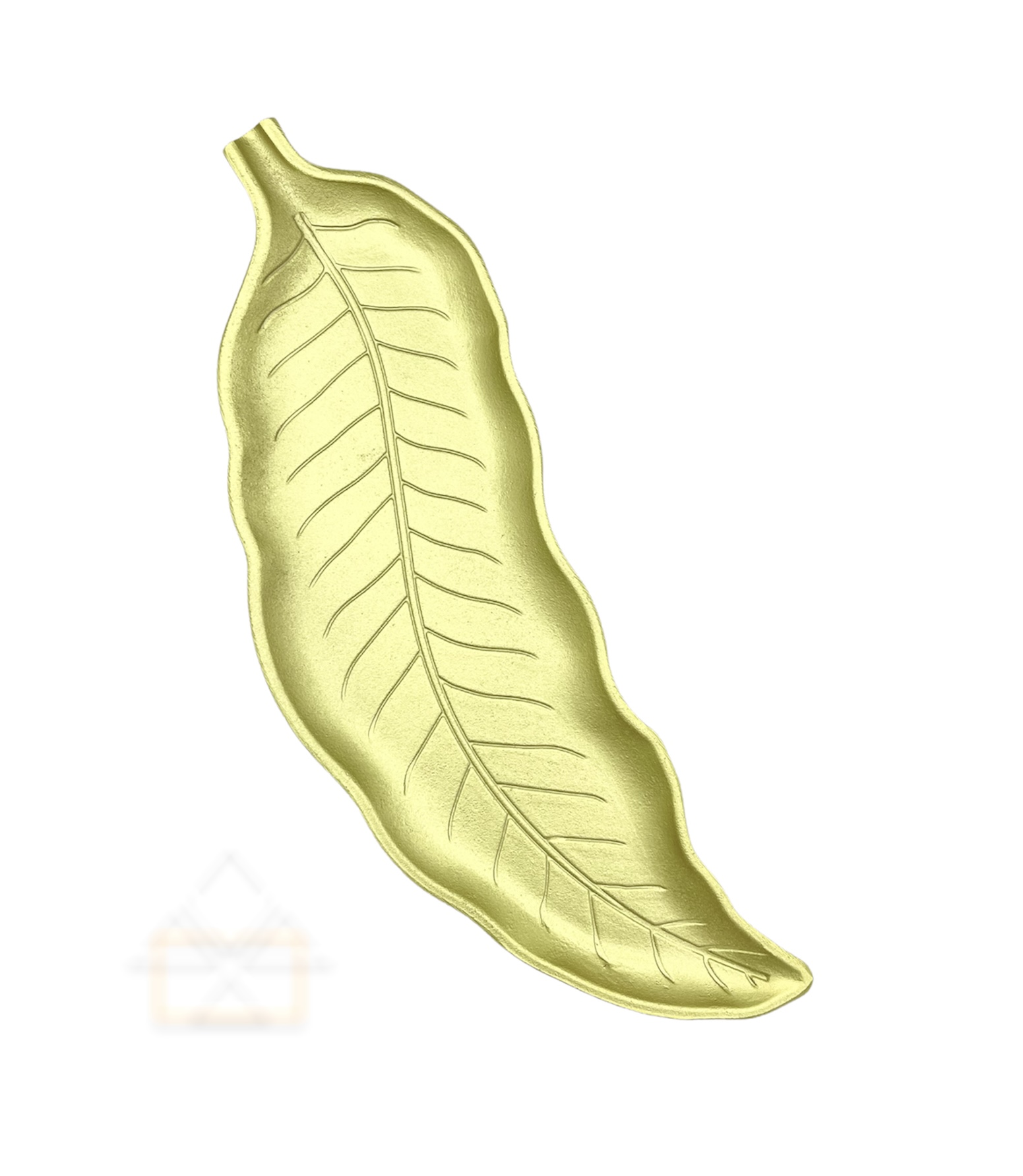 Bandeja hoja dorada grande