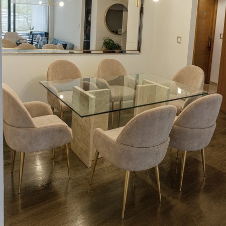 •MESA DE COMEDOR ATENAS + SILLAS SIENNA