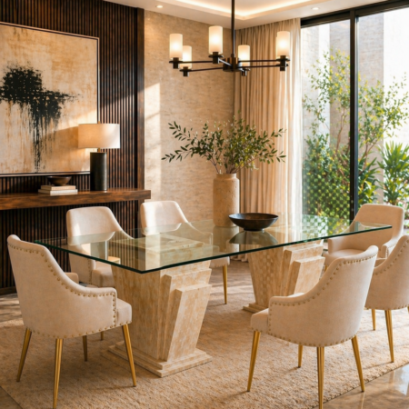 •MESA DE COMEDOR VERSALLES + SILLAS ROMA